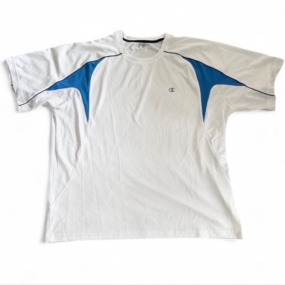 Champion Colorblock Performance T Shirt White Blue XXL - Picture 3 of 6